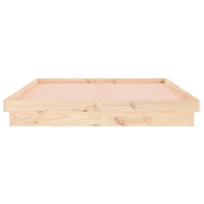 vidaXL Cadre de lit à LED sans matelas 140x200 cm bois massif