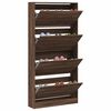 vidaXL Armoire &agrave; chaussures 4 tiroirs rabattables ch&ecirc;ne marron