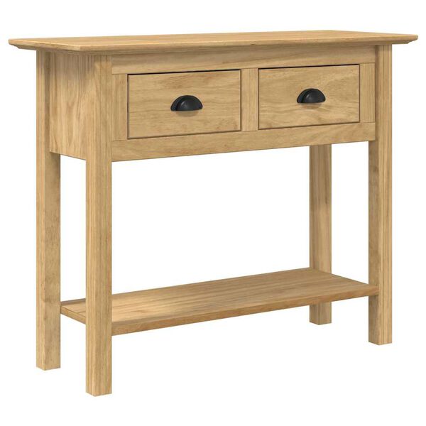 vidaXL Table console avec tiroir BODO Marron miel 91 x 34.7 x 74 cm
