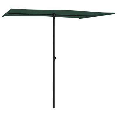 vidaXL Parasol de jardin avec mât en aluminium 2x1,5 m Vert