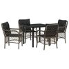 vidaXL Ensemble de salle &agrave; manger pour jardin 5 pc Gris polyrotin