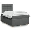 vidaXL Sommier &agrave; lattes de lit avec matelas gris fonc&eacute; 120x190cm tissu