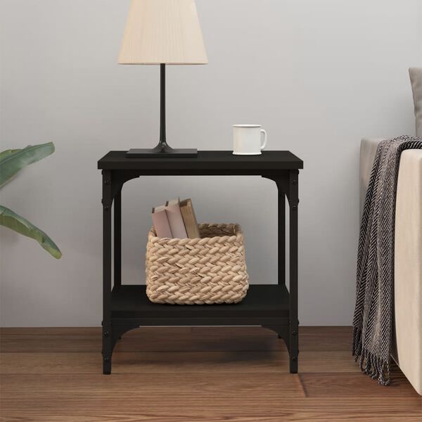 vidaXL Table d'appoint Noir 40x30x42 cm Bois d'ing&eacute;nierie
