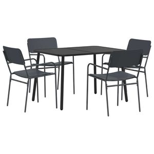 vidaXL Ensemble de salle &agrave; manger 5 pc Anthracite Acier