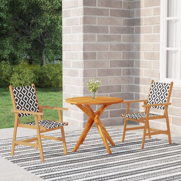 vidaXL Ensemble &agrave; manger de jardin 3 pcs Bois d'acacia solide