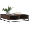 vidaXL Table basse ch&ecirc;ne marron 100x100x30 cm bois d'ing&eacute;nierie/m&eacute;tal