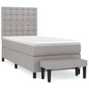 vidaXL Sommier &agrave; lattes de lit avec matelas Gris clair 100x200cm Tissu