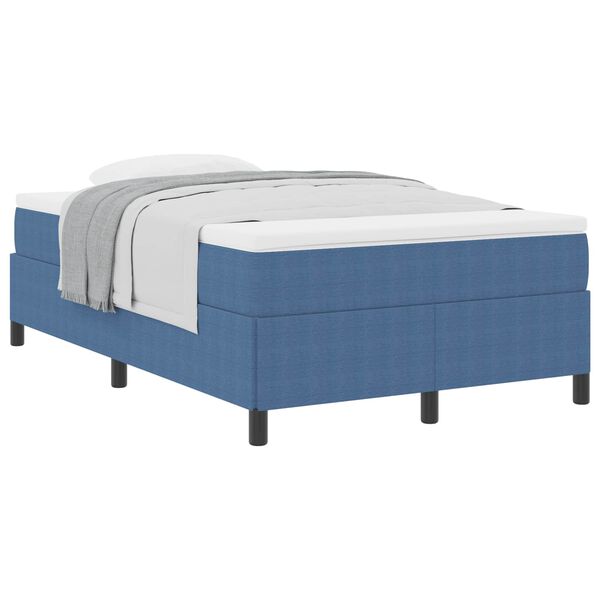 vidaXL Lit &agrave; ressorts Bleu 120 x 190 cm Tissu en velours c&ocirc;tel&eacute;
