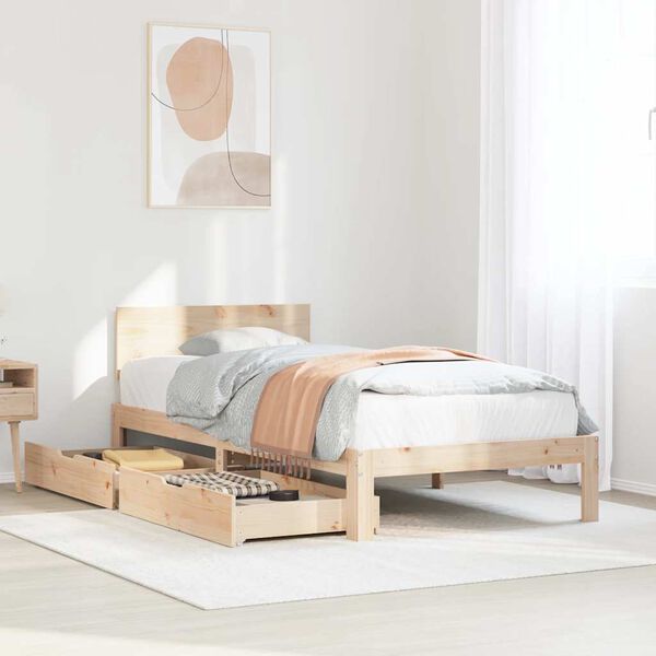 vidaXL Cadre de lit avec tiroirs sans matelas 90x190 cm