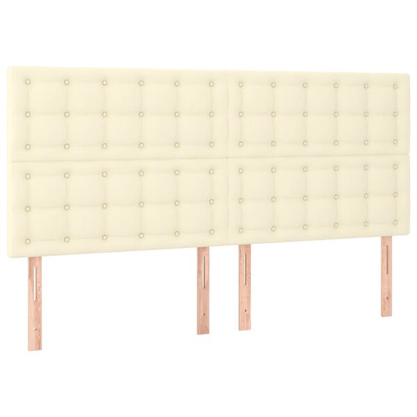 vidaXL T&ecirc;te de lit &agrave; LED Cr&egrave;me 160x5x118/128 cm Similicuir
