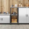 vidaXL Rangement de cuisine avec &eacute;tag&egrave;re Argent 60 x 50 x 92 cm Acier