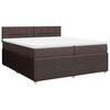 vidaXL Sommier &agrave; lattes de lit avec matelas Marron fonc&eacute; 200x200 cm