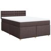 vidaXL Sommier &agrave; lattes de lit avec matelas Marron fonc&eacute; 160x200 cm