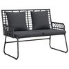 vidaXL Ensemble de salle &agrave; manger pour jardin 3 pcs Noir et anthracite