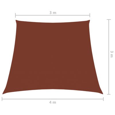 vidaXL Voile de parasol Tissu Oxford trapèze 3/4x3 m Terre cuite