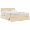 vidaXL Lit avec rangement et matelas avec matelas Cr&egrave;me 140 x 190 cm