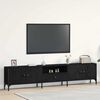vidaXL Meuble TV Ch&ecirc;ne noir 200 x 25 x 44 cm Bois d'ing&eacute;nierie