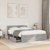 vidaXL Cadre de lit et t&ecirc;te de lit sans matelas sonoma gris 140x190 cm