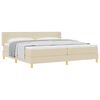 vidaXL Lit &agrave; ressorts avec matelas Cr&egrave;me 200 x 200 cm tissu