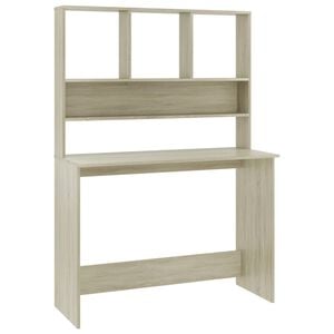 vidaXL Bureau avec &eacute;tag&egrave;res Ch&ecirc;ne sonoma 110 x 45 x 157 cm