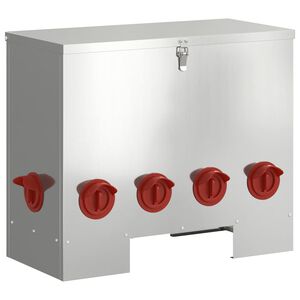 vidaXL Mangeoire pour poules Argent&eacute; 60,5 x 29 x 51 cm 25 kg