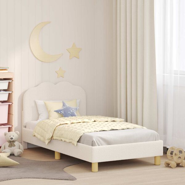 vidaXL Cadre de lit pour enfants avec t&ecirc;te de lit Cr&egrave;me 80 x 160 cm