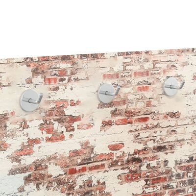 vidaXL Porte-manteau mural 125x50 cm Verre trempé Mur de briques