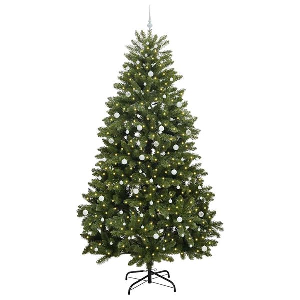 vidaXL Sapin de No&euml;l artificiel avec 300 LED Vert 300 cm PVC et m&eacute;tal