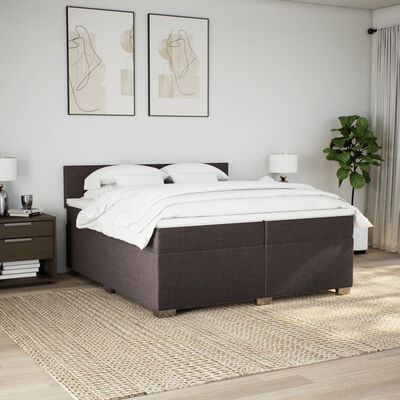 vidaXL Sommier à lattes de lit avec matelas Marron foncé 200x200 cm