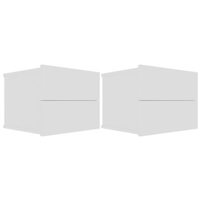 vidaXL Tables de chevet 2 pcs Blanc 40 x 30 x 30 cm Aggloméré