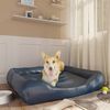 vidaXL Lit pour chien Bleu fonc&eacute; 105x80x25 cm Similicuir