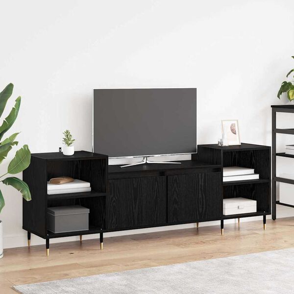 vidaXL Meuble TV Ch&ecirc;ne noir 160 x 35 x 55 cm Bois d'ing&eacute;nierie