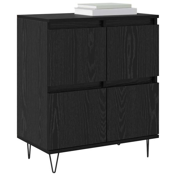 vidaXL Buffets 2 pcs Ch&ecirc;ne noir 120 x 35 x 70 cm Bois d'ing&eacute;nierie