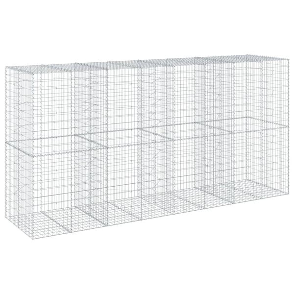 vidaXL Panier gabion avec couvercle 400x100x200 cm fer galvanis&eacute;