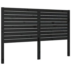 vidaXL T&ecirc;te de lit Noir 126x4x100 cm Bois massif de pin
