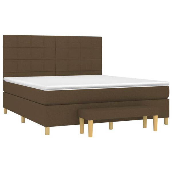 vidaXL Sommier &agrave; lattes de lit avec matelas Marron fonc&eacute; 180x200 cm