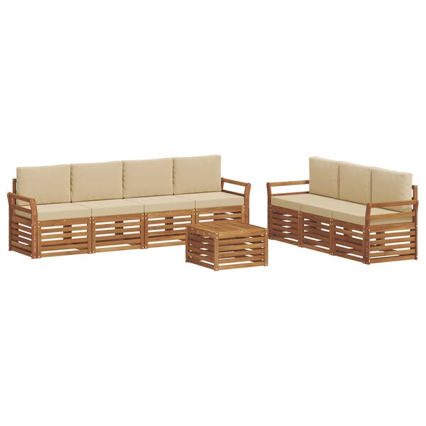 vidaXL Ensembles de canap&eacute;s avec coussin 8 pcs Naturel et Beige