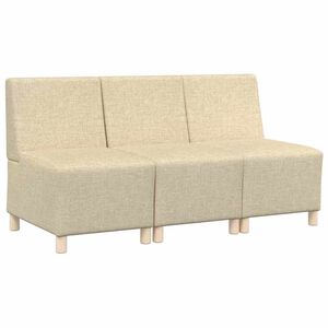 vidaXL Unit&eacute; de Sofa Modulaire Sans Accoudoirs 3 pc Cr&egrave;me tissu