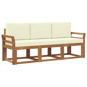 vidaXL Ensemble de canap&eacute;s d'ext&eacute;rieur 3 pc Naturel et Cr&egrave;me