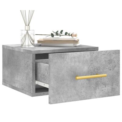 vidaXL Tables de chevet murales 2 pcs gris béton 35x35x20 cm