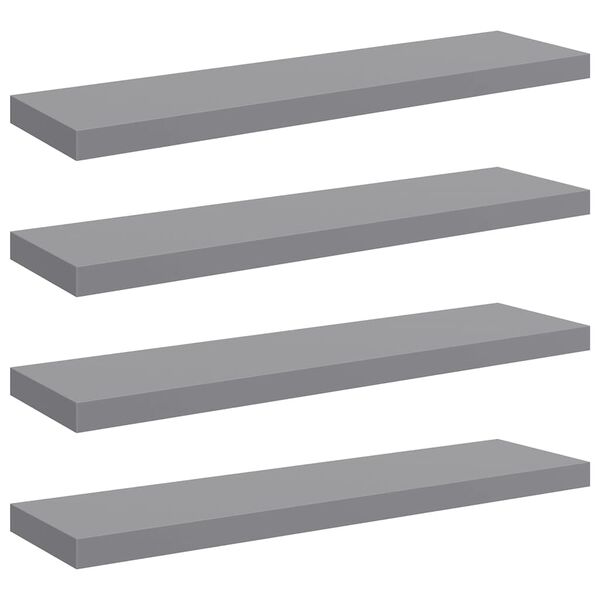 vidaXL &Eacute;tag&egrave;res murales flottantes 4 pcs gris 90x23,5x3,8 cm MDF