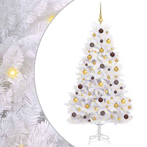 vidaXL Sapin de No&euml;l Artificiel &agrave; Branches Articul&eacute;es Blanc LED