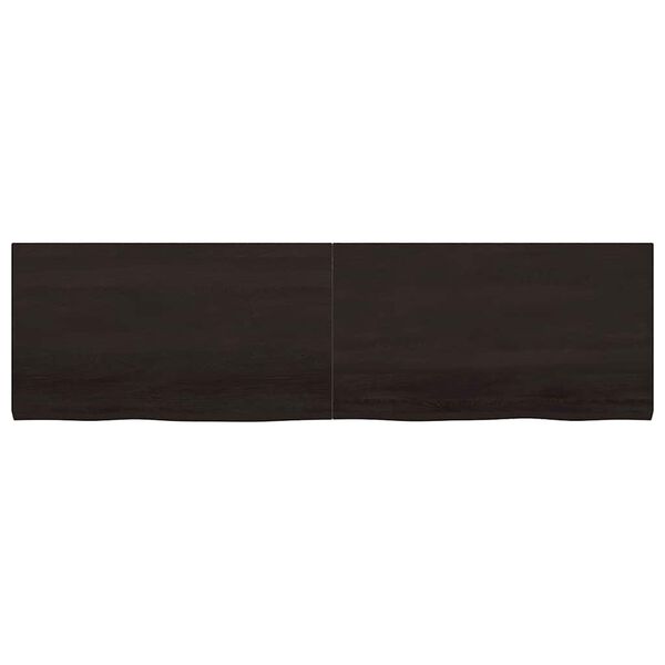 vidaXL Dessus de table marron fonc&eacute; bois ch&ecirc;ne massif trait&eacute;