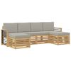 vidaXL Ensemble de canap&eacute;s d'ext&eacute;rieur 6 pc Blanc et gris clair