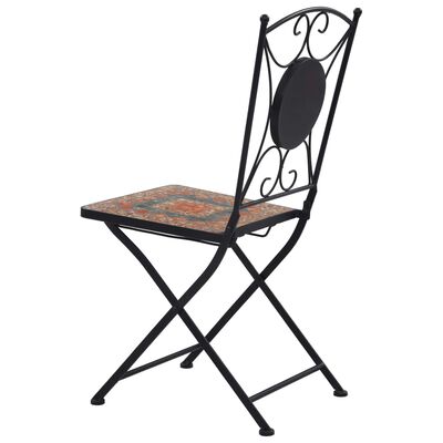 vidaXL Chaises de bistrot mosaïque lot de 2 Orange et gris