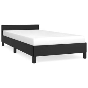 vidaXL Cadre de lit avec t&ecirc;te de lit sans matelas noir 90x200 cm