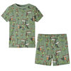 Pyjamas &agrave; manches courtes pour enfants kaki clair 128