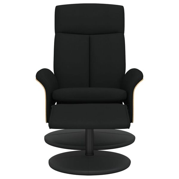 vidaXL Fauteuil inclinable avec repose-pied noir tissu