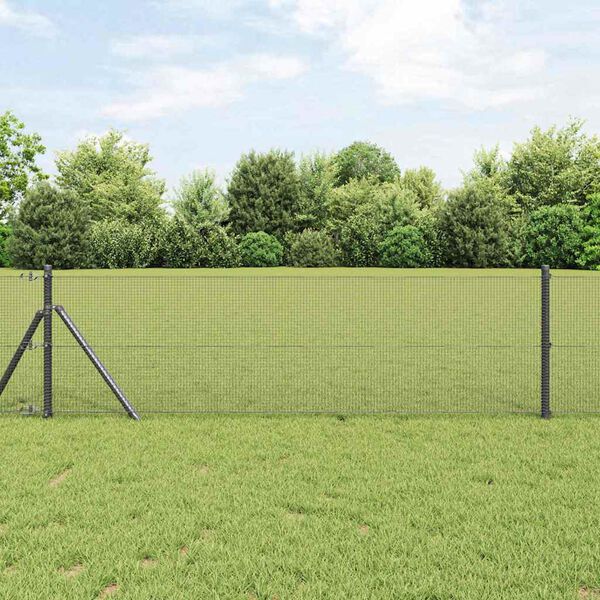 vidaXL Poteau de cl&ocirc;ture. Gris 100 x 0,6 m (maillage 12 x 12 mm)
