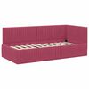vidaXL Cadre de lit d'angle avec matelas 2 pcs Vert Velours